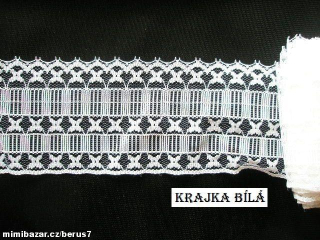 Krajka - krajky bílá š.7,5m