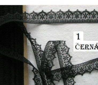 Krajka - krajky š. 1,5 cm černá 