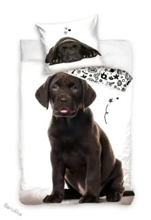 BAVLNĚNÉ POVLEČENÍ štěňátko Labrador hnědý