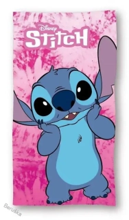 Osuška bavlna Lilo and Stitch růžová 70 x 140