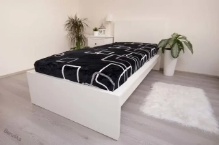 Prostěradlo mikroflanel čtverce černobílé 90x200