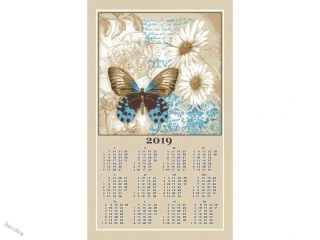 TEXTILNÍ KALENDÁŘ MOTÝL VINTAGE 2019