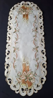UBRUS vyšívaný 110 x 45 vánoční Terracotta