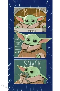 Dětská osuška Star Wars Baby Yoda Snack