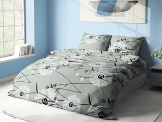Bavlněné povlečení na dvě lůžka Pampeliška světlé šedá