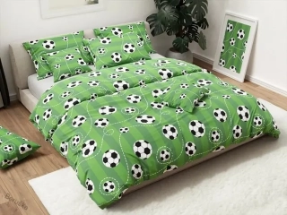 Bavlněné povlečení FOTBALL TIME zelené