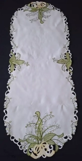 UBRUS * UBRUSY vyšívaný 110 x 43 Konvalinka mašle