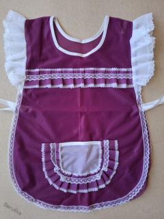 zástěrka * zástěrky dětská do školky-školy vel: 104 fialová