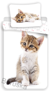 POVLEČENÍ FOTOTISK bavlna Kitten White