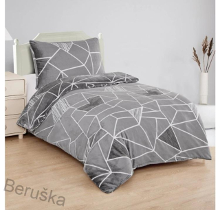 Povlečení mikroplyš - Triangulo šedé 140x200, 70x90cm