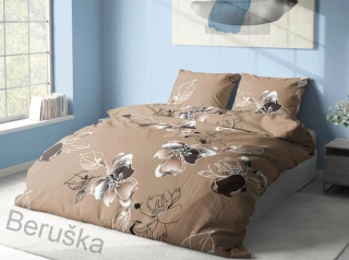 Bavlněné povlečení na dvě lůžka Nela hnědá