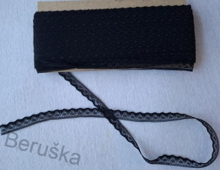 Krajka - krajky š. 1,4cm černá