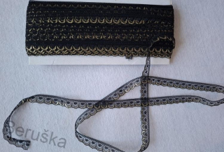 Krajka - krajky š. 1,4cm černá zlato