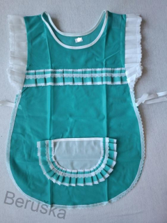zástěrka * zástěrky dětská pro slečny 11 až 12 let tyrkys zelená
