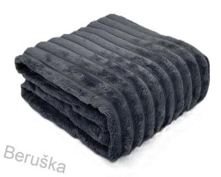 Deka mikroplyš 150x200cm STRIPE šedá