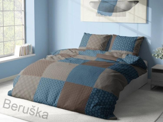 Bavlněné povlečení na dvě lůžka Romana modrá 