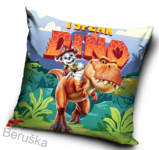 Velurový povlak na polštářek Tlapková Patrola Kamarád T-Rex
