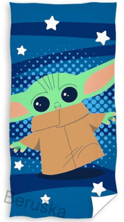 Dětská osuška Star Wars Baby Yoda a Hvězdičky