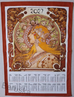 Kalendář textilní 2027 Mucha