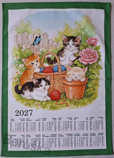 Kalendář textilní 2027 Kočičí radost
