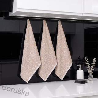 Luxusní kuchyňské utěrky, SAHARA BEIGE bavlna z Egypta