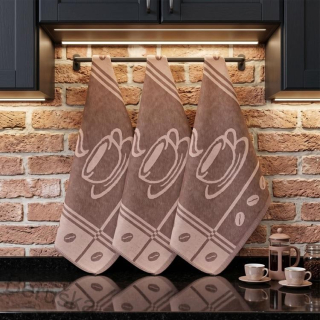 Luxusní kuchyňské utěrky Coffee BEIGE bavlna z Egypta