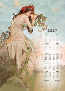 Kuchyňské utěrky Kalendář Alfons Mucha 2027