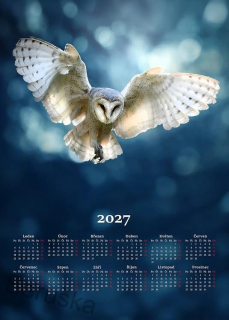 Kuchyňské utěrky Kalendář Sova 2027