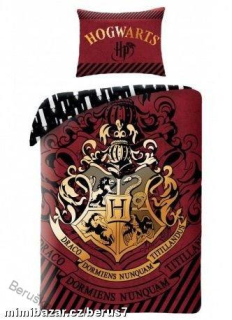 POVLEČENÍ HARRY POTTER Erb Hogwarts burgund 