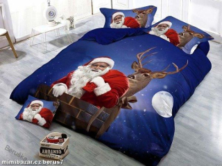 POVLEČENÍ FOTOTISK 3D vánoční SANTA