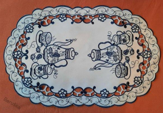 UBRUS  30 x 50 modrý porcelán 