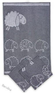 Utěrky egyptská bavlna, žakárově tkaná  STÁDO OVEČEK   