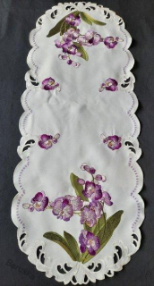 UBRUS vyšívaný 110 x 44 Orchidej